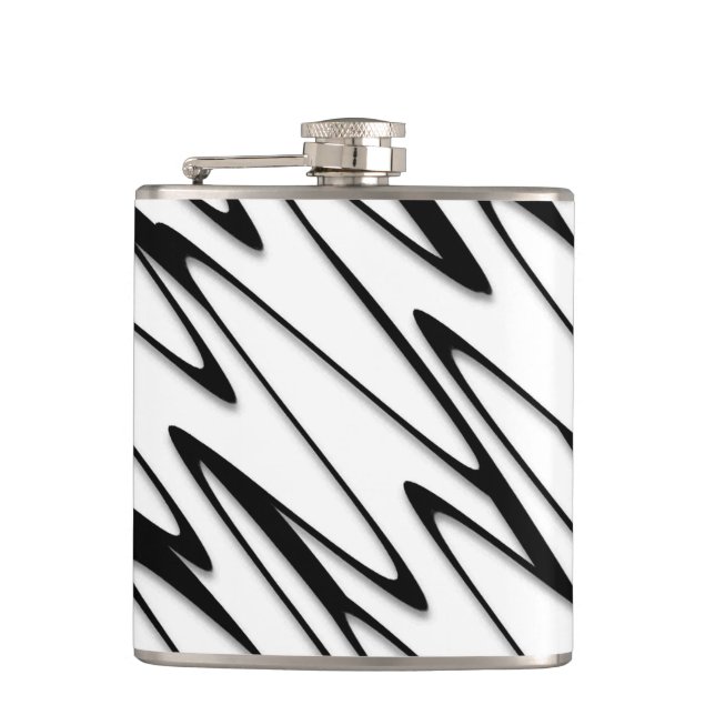 A Modern Abstract Energetic Line Art  Hip Flask (Front)