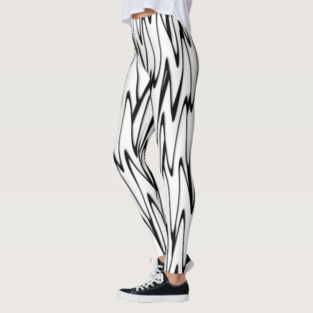 A Modern Abstract Energetic Line Art  Leggings (Left)