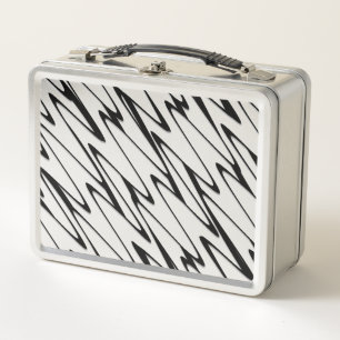 A Modern Abstract Energetic Line Art Metal Lunch Box
