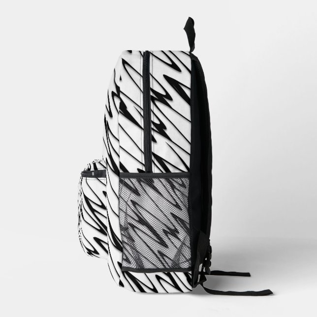 A Modern Abstract Energetic Line Art  Printed Backpack (Right)