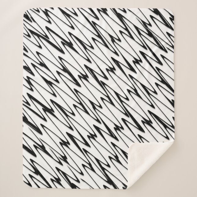 A Modern Abstract Energetic Line Art  Sherpa Blanket (Front)