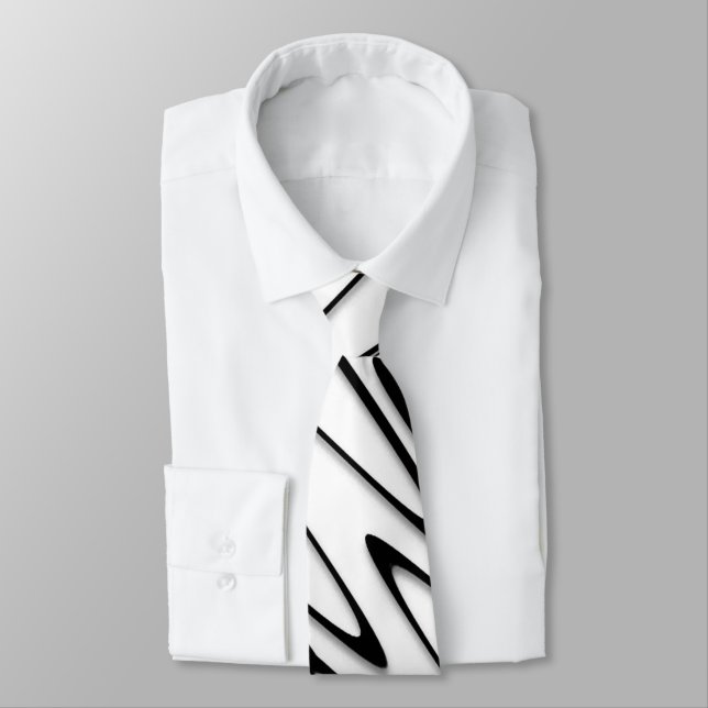 A Modern Abstract Energetic Line Art  Tie (Tied)
