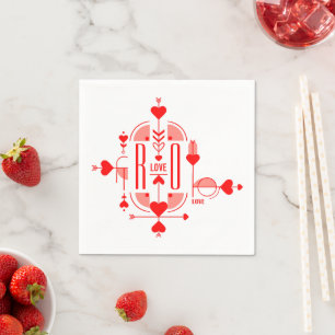 A modern and romantic monogram initial design napkin