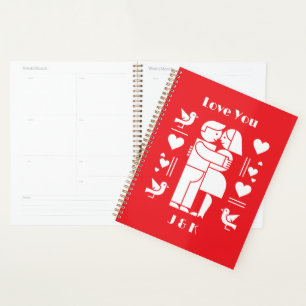 A modern Bauhaus personalized Valentine’s Day Planner
