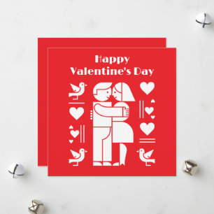 A modern Bauhaus-style Valentine’s Day Holiday Card