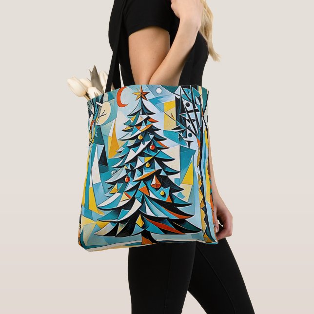 A modern christmas tree illustration 2 - Tote Bag (Close Up)