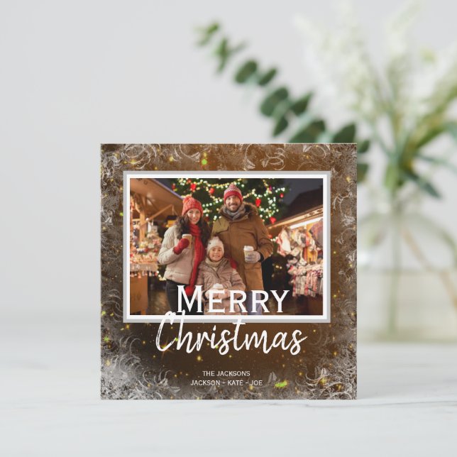 A modern customisable christmas holiday card (Standing Front)