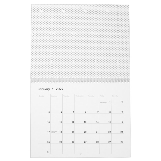 A modern design featuring a sleek combination of w calendar (Jan 2027)