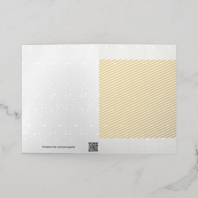 A modern design featuring a sleek combination of w foil greeting card (Outside Laydown)