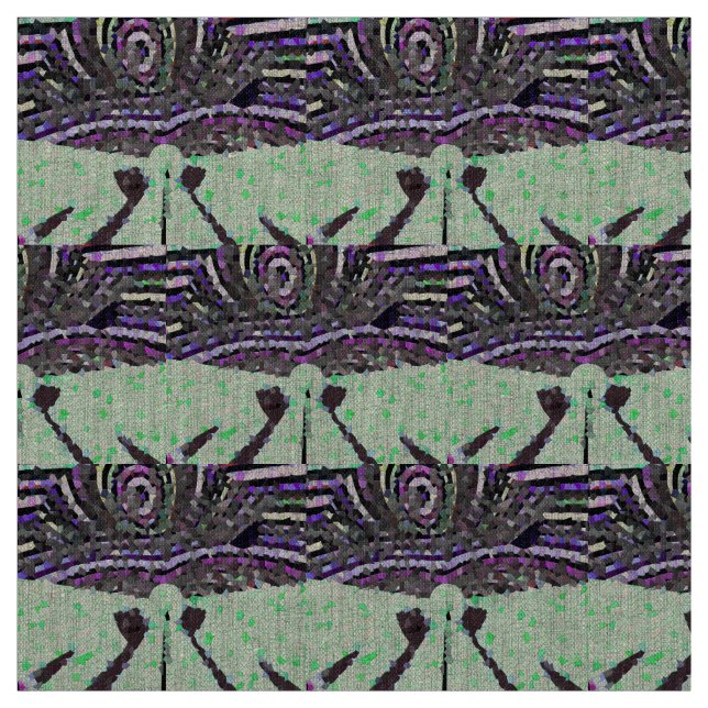 A modern gift, mosaic, in a light green colour _ fabric (Swatch)