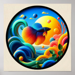 A modern nature themed abstract poster