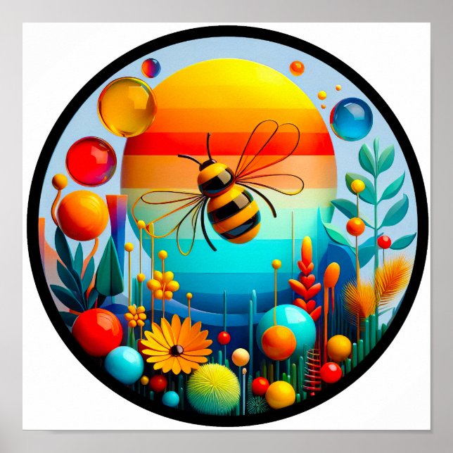 A modern nature themed abstract poster (Front)