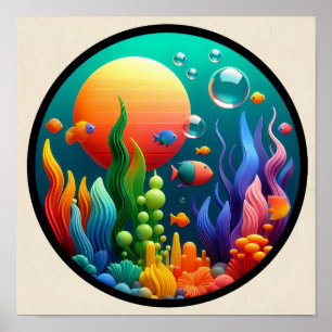A modern nature themed abstract poster