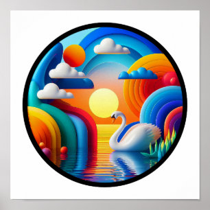 A modern nature themed abstract poster