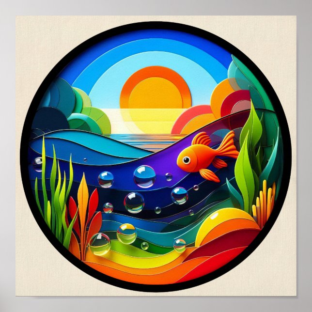 A modern nature themed abstract poster (Front)