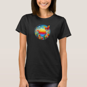 A modern nature themed abstract t-shirt design