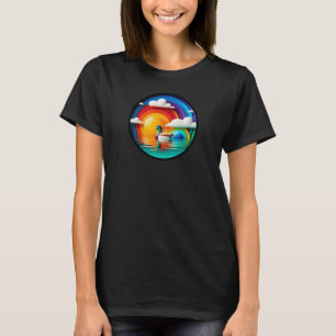 A modern nature themed abstract t-shirt design