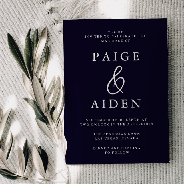 A Modern Navy Wedding Invitation (Creator Uploaded)