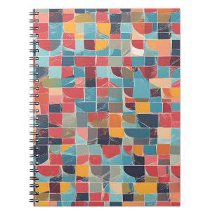 A Modern Notebook with Vibrant Mosaic Design