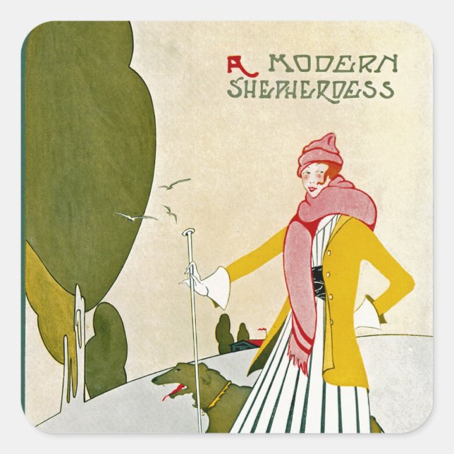 A Modern Shepherdess Square Sticker (Front)