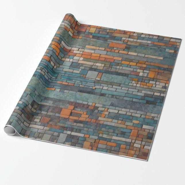 A modern take on mosaic patterns wrapping paper (Unrolled)