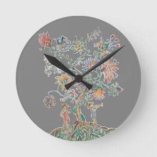 A modern tree of life round clock