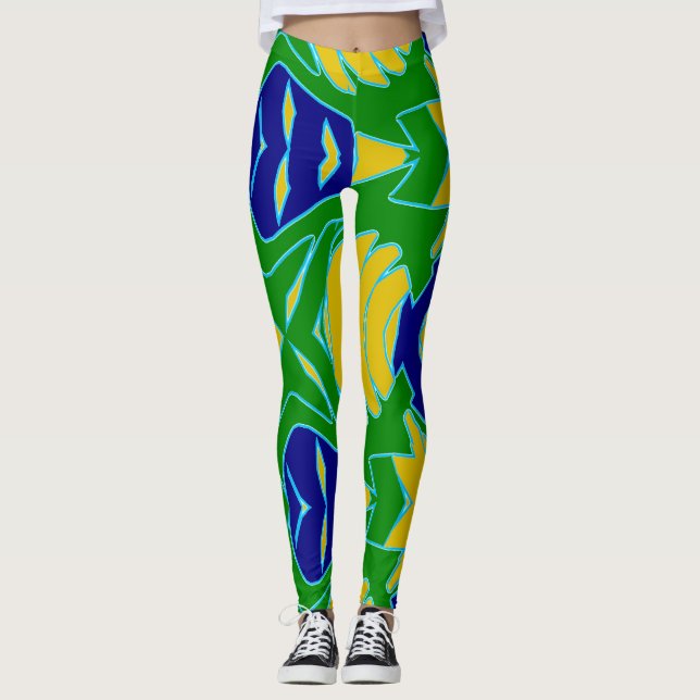 A modern vibrant "Ratti_Creative_Arts" Leggings (Front)