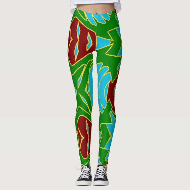 A modern vibrant "Ratti_Creative_Arts" Leggings (Front)