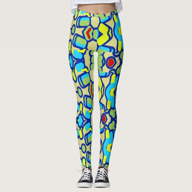 A modern vibrant "Ratti_Creative_Arts" Leggings (Front)