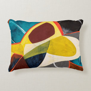 A Modernist Abstract Watercolor Painting. Decorative Cushion