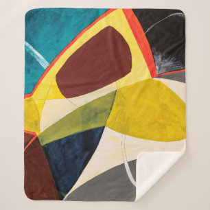 A Modernist Abstract Watercolor Painting. Sherpa Blanket