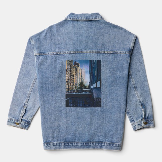 A Moment Hush in the City Limits Denim Jacket (Back)