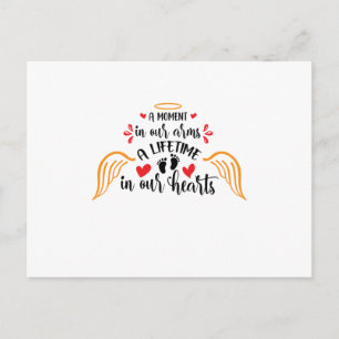 A moment in our arms a lifetime in our hearts blac announcement postcard