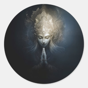 A Moment of Grace Meditation Art Classic Round Sticker