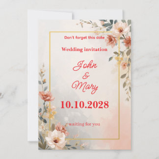 A moment of love, a wedding invitation