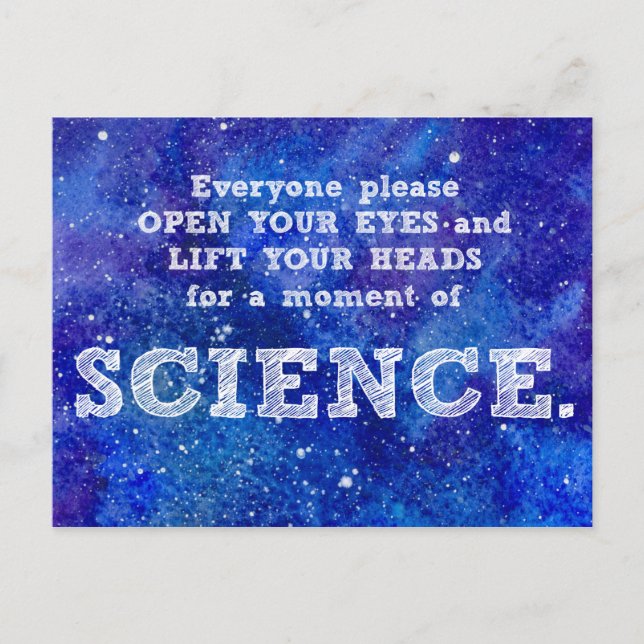 A Moment of SCIENCE protest postcard (Front)