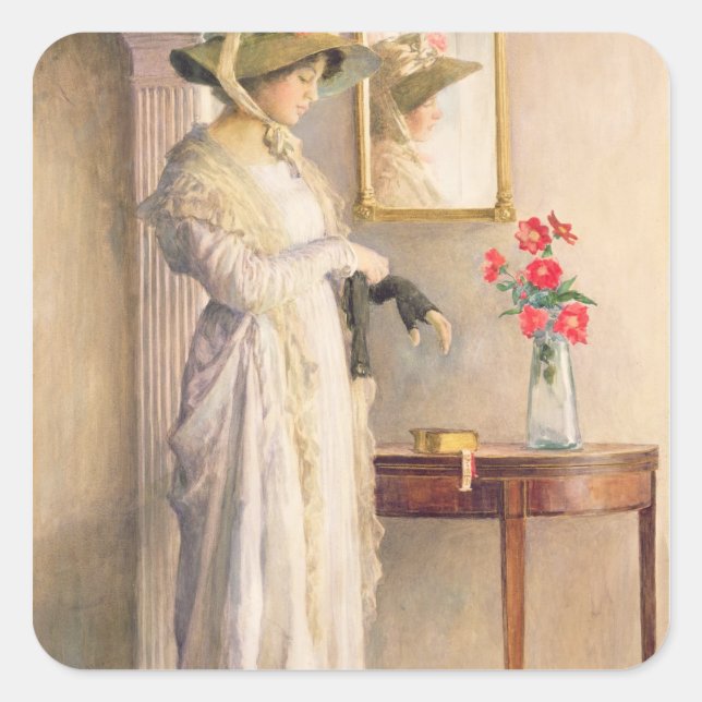A Moment's Reflection, 1909 Square Sticker (Front)