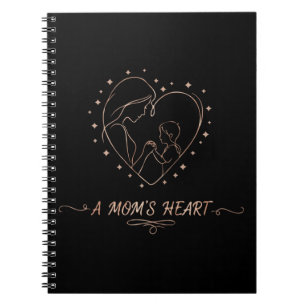 A Mom's Heart Elegant Rose Gold Mother and Child Notebook