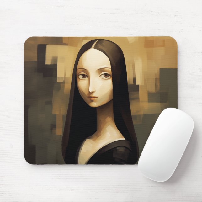 A Mona Lisa reimagined, a classic but also new. Mouse Pad (With Mouse)