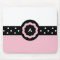 A :: Monogram A Dotted Pink & White Mousepad