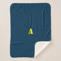 A Monogram Dark Blue Fleece Blanket