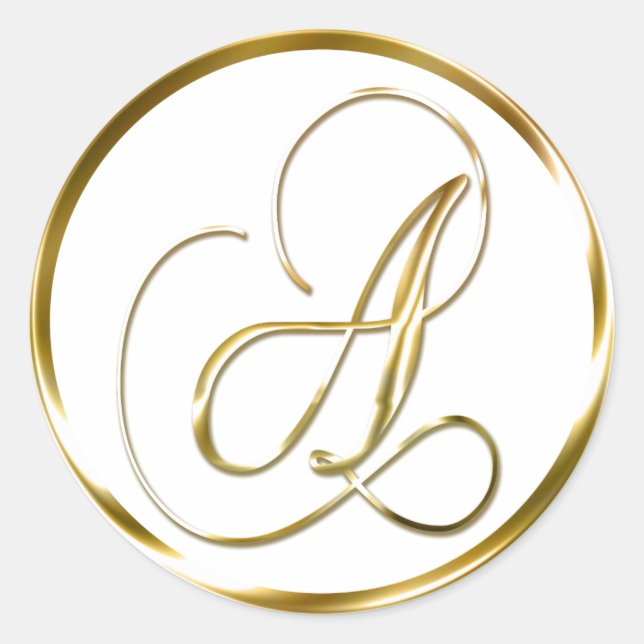 A Monogram Faux Gold Envelope Or Favour Seal (Front)