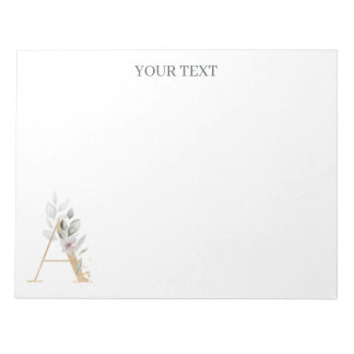 A Monogram Floral Personalised Notepad