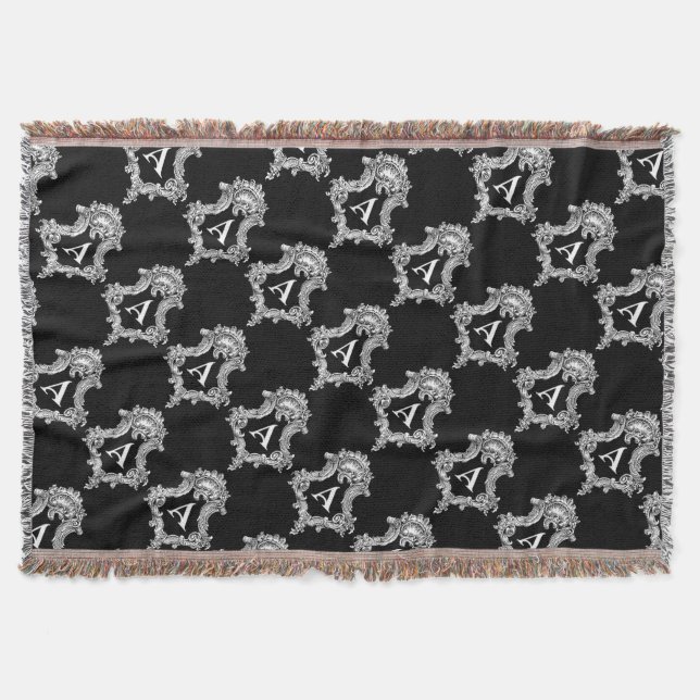 A Monogram Initial Throw Blanket (Front)