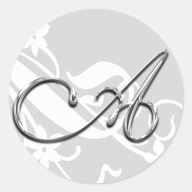 A Monogram Letter Wedding Envelope Seal Sticker (Front)