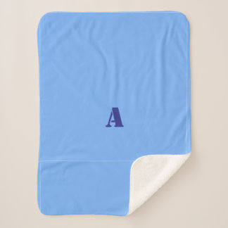 A Monogram Light Blue Fleece Blanket