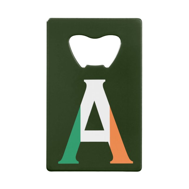 A Monogram overlaid on Irish Flag bocnt (Front)