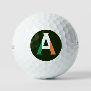 A Monogram overlaid on Irish Flag tpv1 gbcnt Golf Balls
