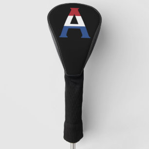 A Monogram overlaid on NLD Flag on bk dccnt Golf Head Cover