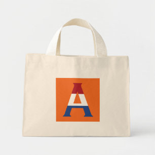 A Monogram overlaid on NLD Flag on or ttt Mini Tote Bag